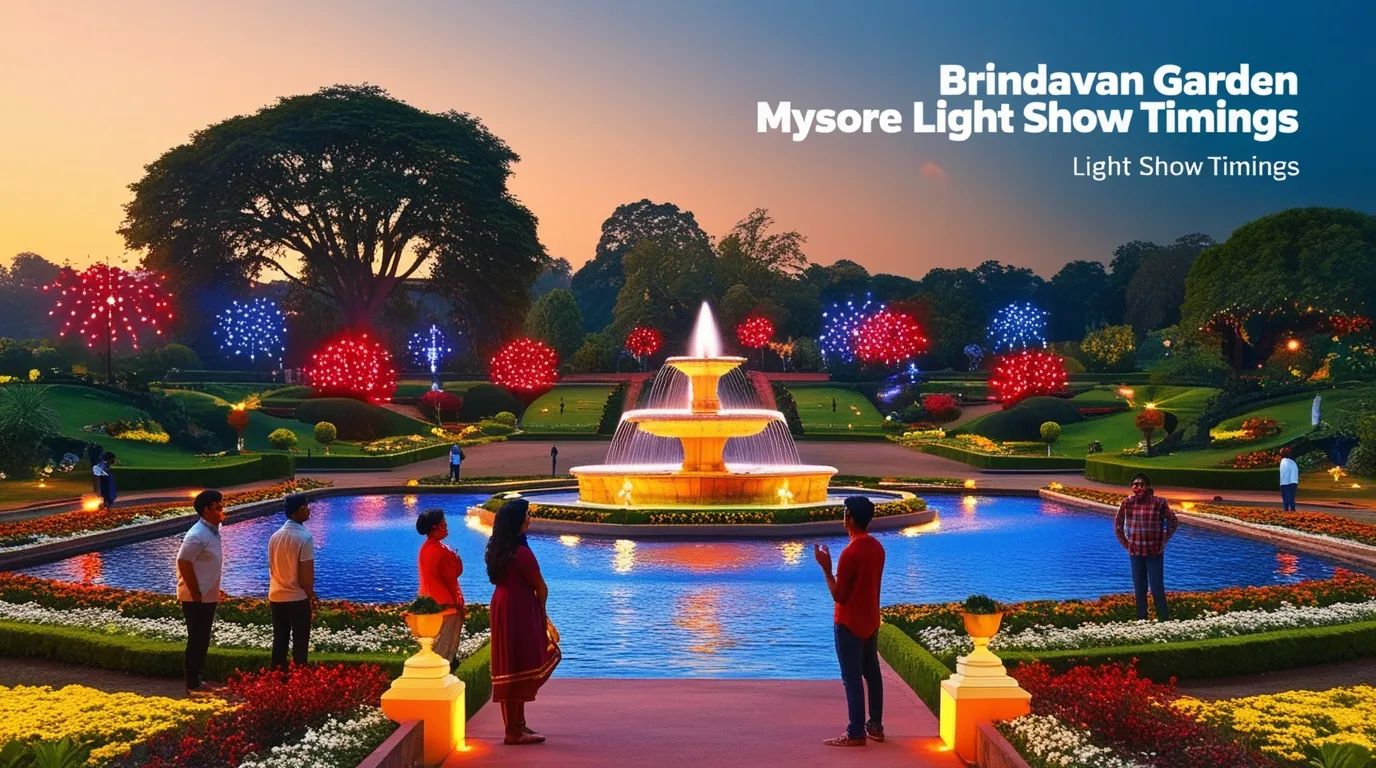 brindavan garden mysore light show timings